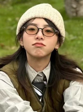 新款韩系书呆子眼镜防蓝光椭圆小框墨镜女个性网红街拍太阳眼镜潮