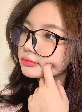 新款网红黑框防蓝光大框眼镜女素颜显瘦复古大脸近视圆脸韩版潮男