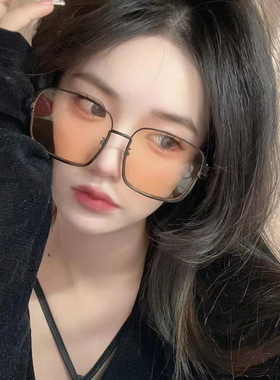 个性半框太阳镜女大框显脸小复古茶色墨镜简约百搭时尚街拍眼镜潮