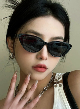 猫眼复古小框墨镜女新款辣妹欧美高级感防紫外线太阳镜