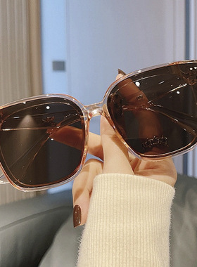 时尚防晒墨镜女高级感新款方框太阳眼镜男黑色防紫外线太阳镜