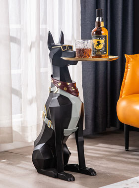 轻奢创意桌面网红杜宾犬