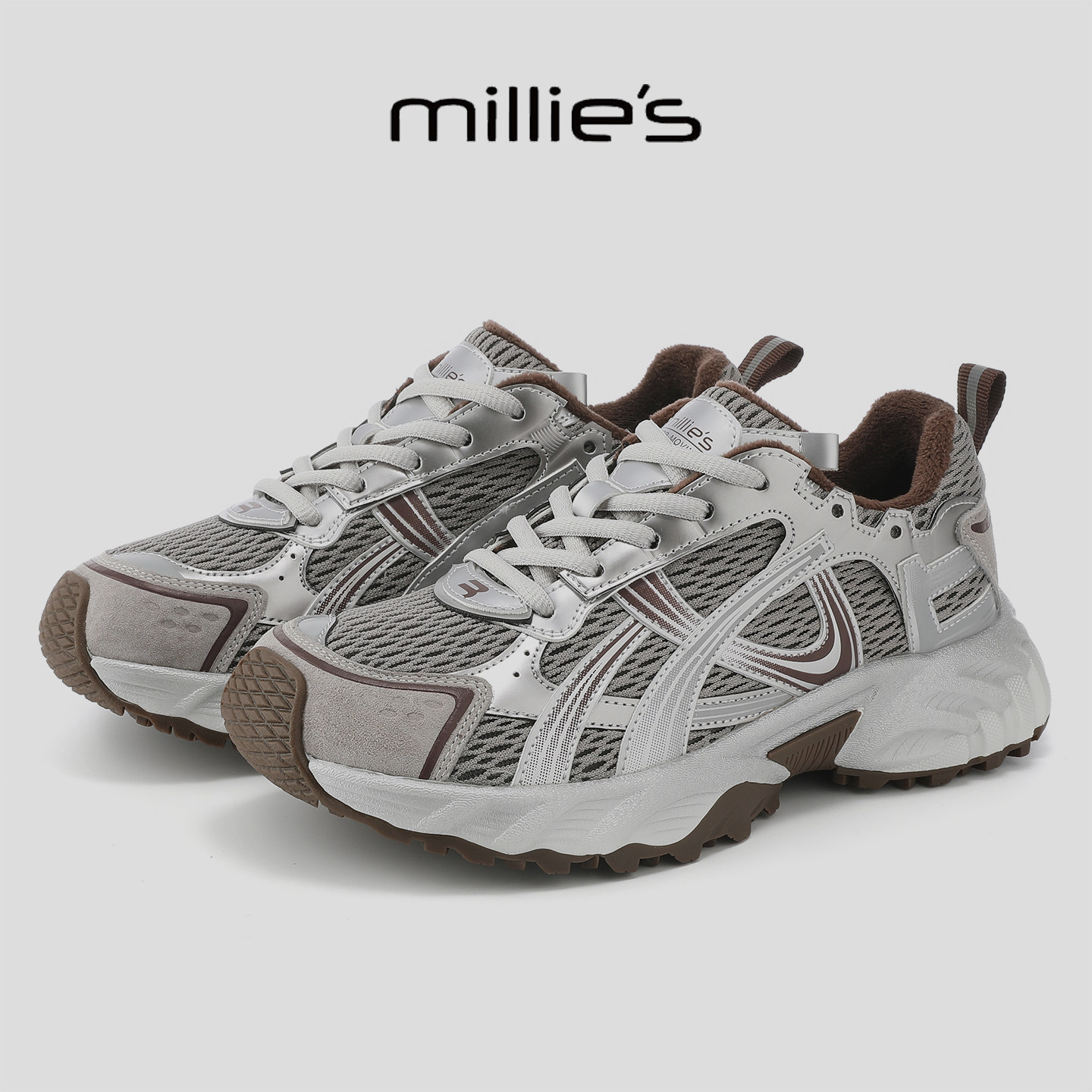 MILLIE'S/妙丽2025新款巨好看德训鞋加绒保暖厚底复古休闲鞋,淘宝优惠券,粉丝福利购,淘宝优惠卷