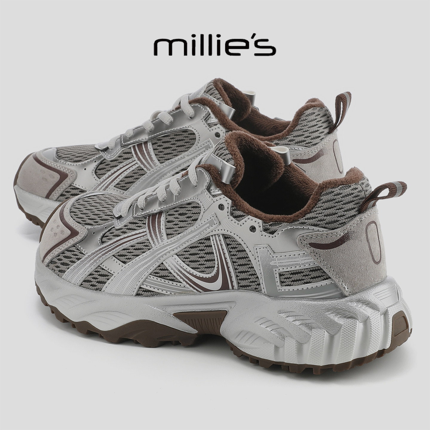 MILLIE'S/妙丽2025新款巨好看德训鞋加绒保暖厚底复古休闲鞋,淘宝优惠券,粉丝福利购,淘宝优惠卷