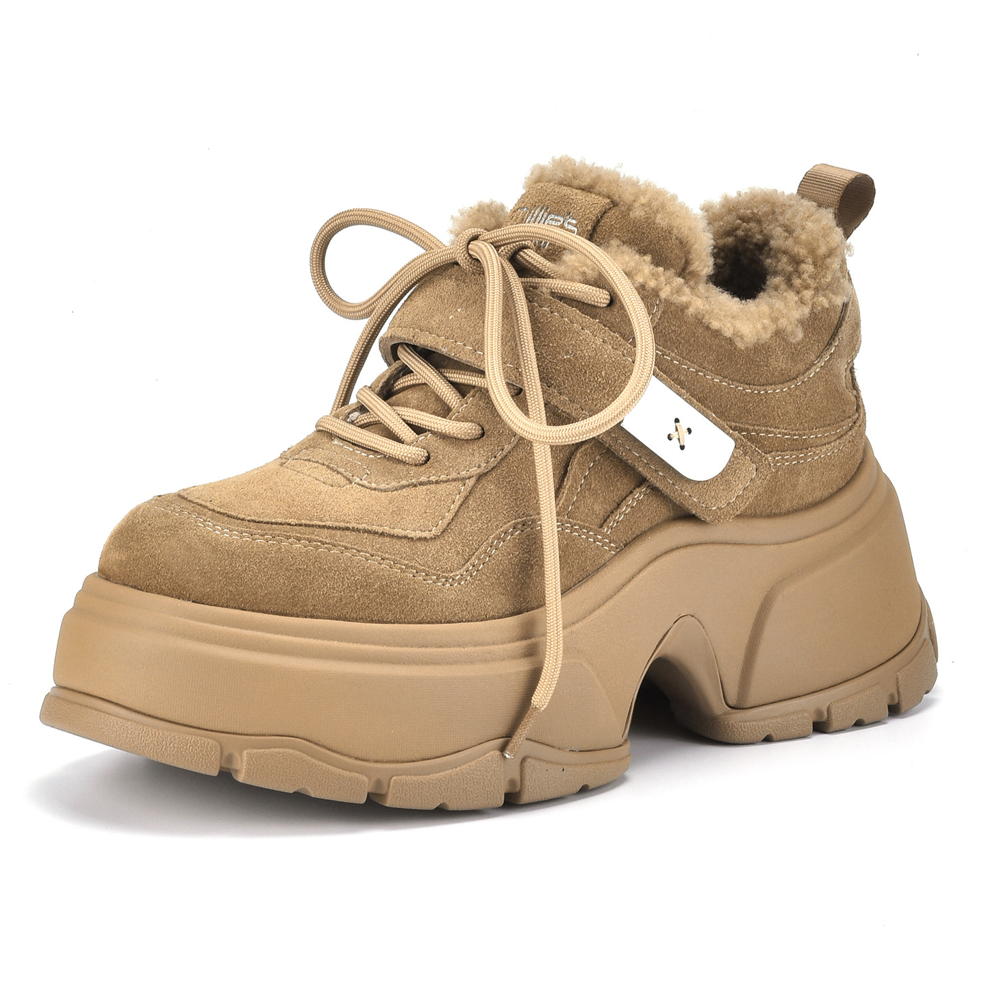 MILLIE'S/妙丽2025新款厚底系带勃肯鞋女冬季加绒保暖防滑休闲鞋,淘宝优惠券,粉丝福利购,淘宝优惠卷