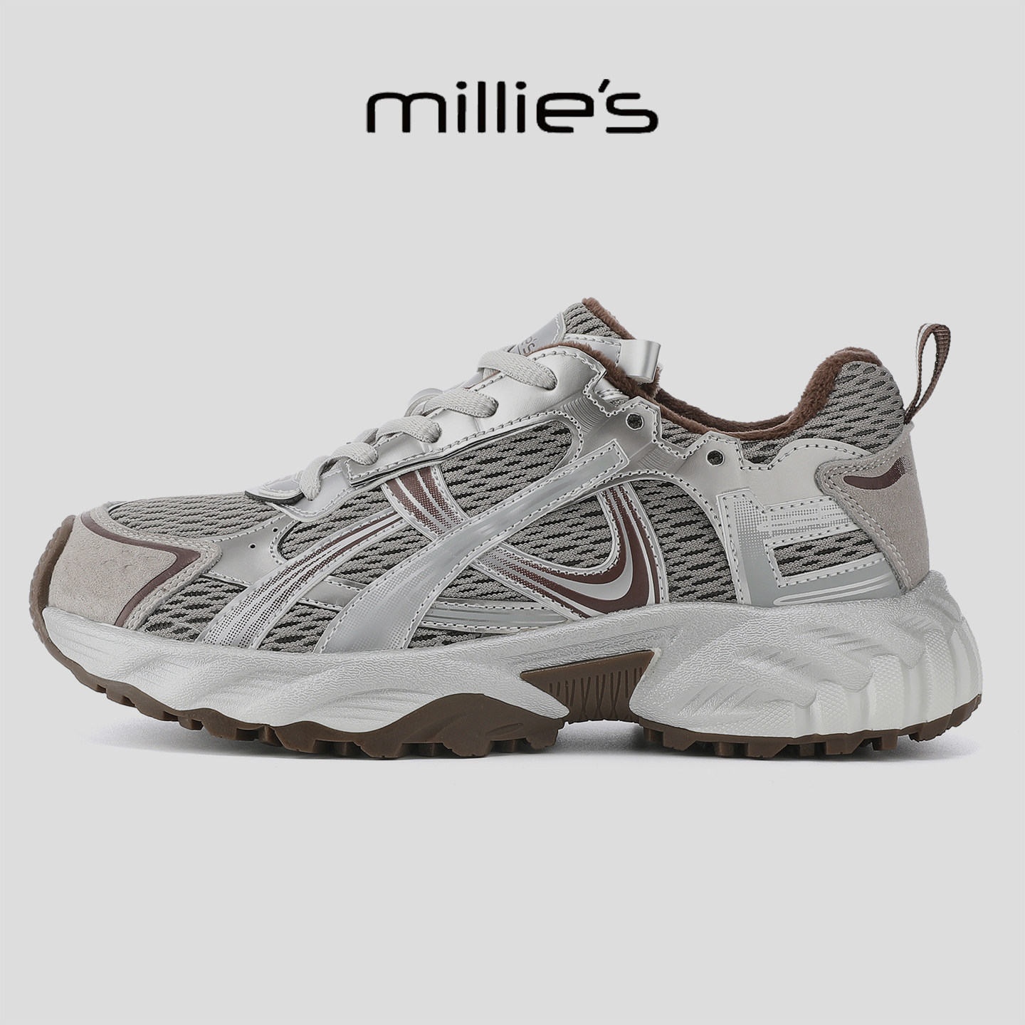 MILLIE'S/妙丽2025新款巨好看德训鞋加绒保暖厚底复古休闲鞋,淘宝优惠券,粉丝福利购,淘宝优惠卷