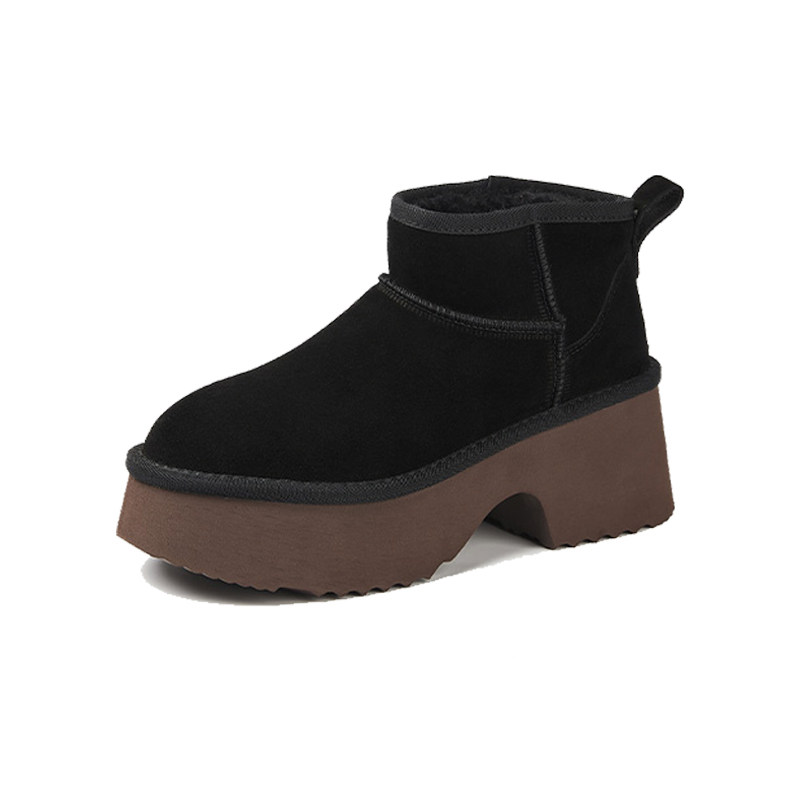 millies妙丽新款圆头粗跟厚底棉靴轻奢经典款舒适柔软加绒雪地靴,淘宝优惠券,粉丝福利购,淘宝优惠卷