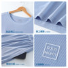 Men's ice silk pajamas suit with cool short sleeves and can be worn outside