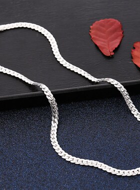 新品咖亿马鞭链6MM侧身男士链子18K金项链 欧美电商饰品