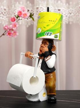巾跨创境WWH热销意动物猴子纸架欧美式客店铺家居个性厅时尚人物