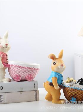 直销新款兔入户钥匙收纳玄关摆件门口客厅鞋柜家居装饰品乔迁新居