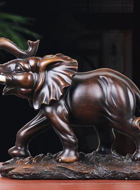 直销新款招财大象摆件一对镇宅客厅酒柜玄关装饰品办公室公司店铺