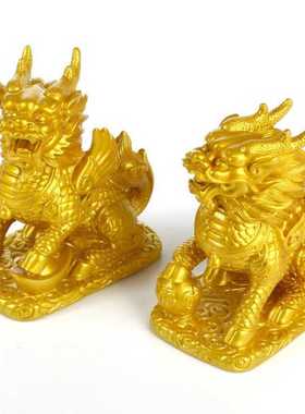 新款直销麒麟摆件一对家居客厅玄关卧室阳台店铺前台办公室桌开业