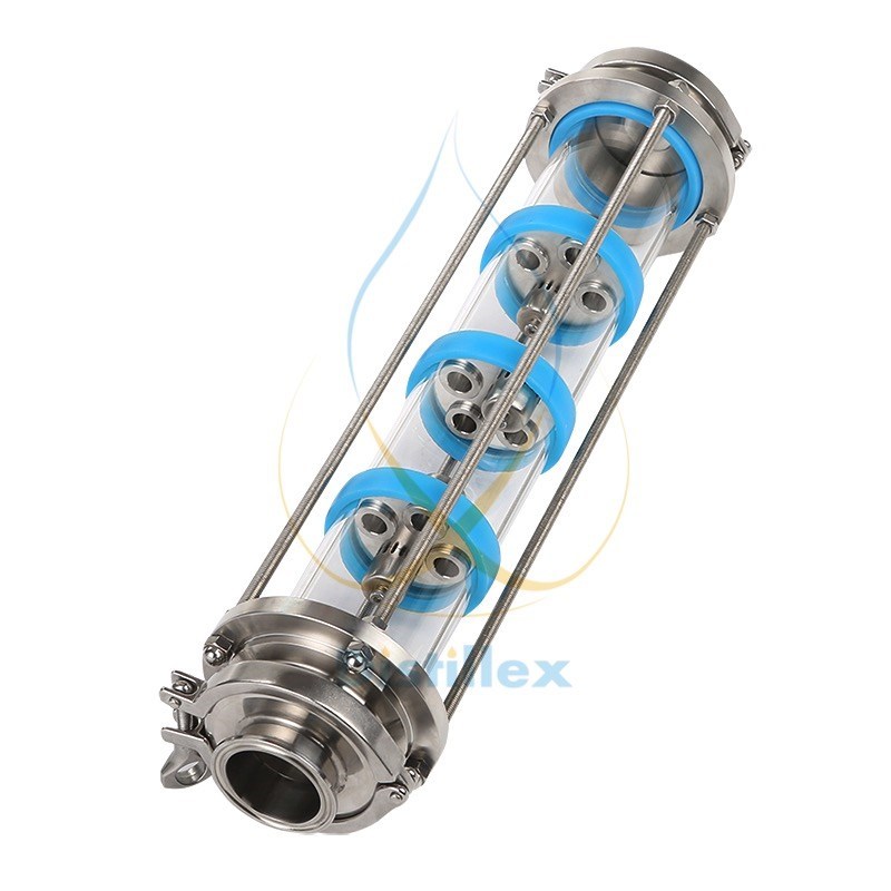 NEW SS304 bubble plates Distillation Column with 4 section - 图1