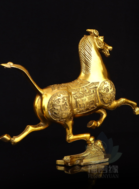 纯铜马摆件黄铜马踏飞燕马到成功生肖马中式家居办公室工艺装饰品