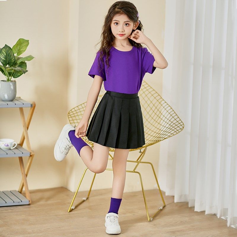 百褶裙套装半身裙女童jk裙子夏季儿童百褶裙女大童黑色带内衬短裙,淘宝优惠券,粉丝福利购,淘宝优惠卷