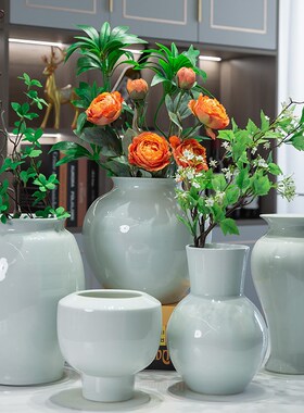 景德镇陶瓷器花瓶装饰品新中式家居工艺品客厅酒柜博古架桌面摆件