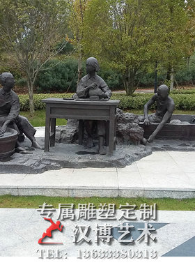 玻璃钢仿铜人物雕塑户外园林铸铜童趣主题雕塑铜雕少年放飞梦想像