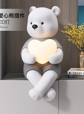 客厅创意落地摆件沙发旁电视柜旁边家居装饰品熊软装玄关大件公仔