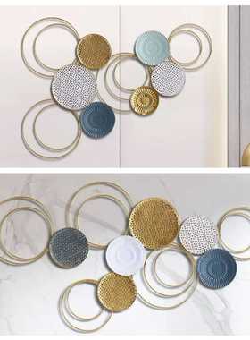 新款直销彩绘铁艺工艺品镜子简约现代墙面装饰挂件家用店铺桌面摆