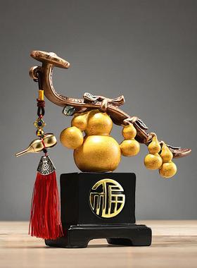 直销新款中式复古如意葫芦摆件客厅玄关电视柜酒柜乔迁新居装饰品