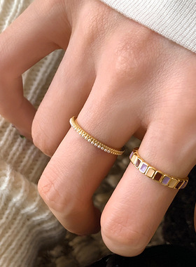 高级感彩色滴油珍珠开口戒指女轻奢优雅时尚气质通勤百搭指环