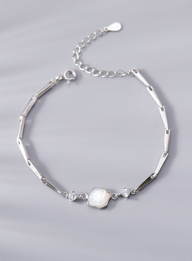 镀银s925贝壳手链女款轻奢精致ins风小众设计感一贝子手饰礼物