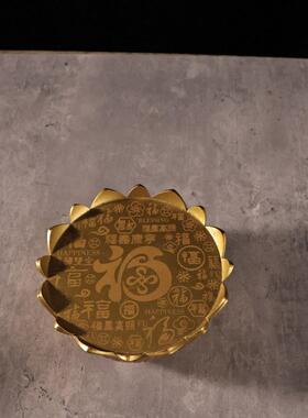 铭鑫缘纯黄铜莲花底座铜摆件