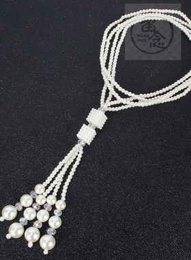 。Fashion accessories clavicle chain multi-layer pearl neckl