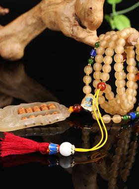 羊角项链算盘天然西藏吊坠饰品链毛衣佛珠手串男女款挂件手錬男风