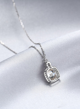 S925纯银莫桑石钻项链女小众设计感简约吊坠锁骨链送女友生日礼物