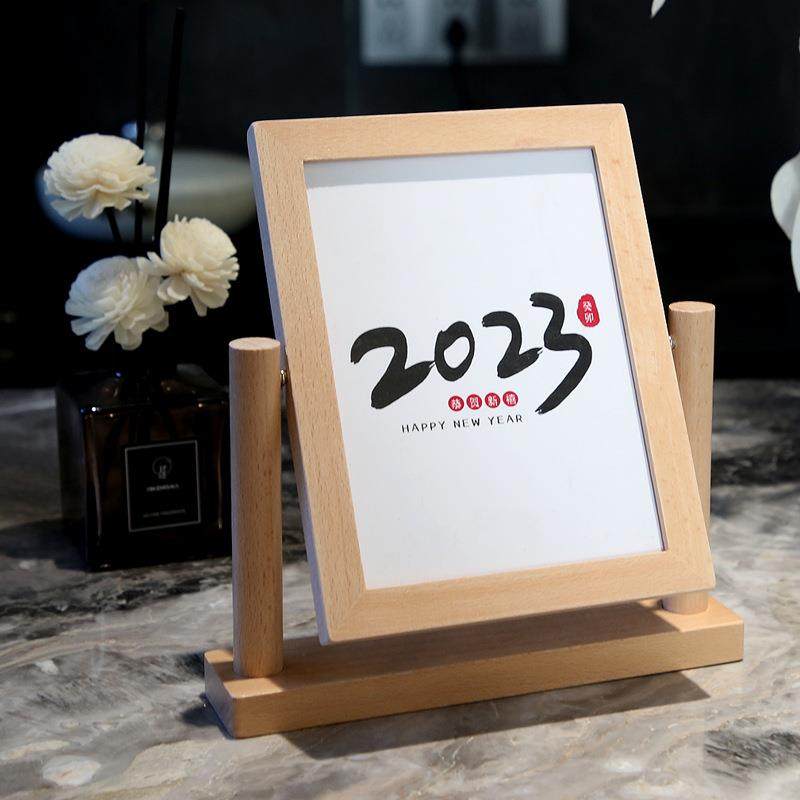 直销新款手工木质创意相框桌面简约文艺摆件实木旋转相框床头柜装,淘宝优惠券,粉丝福利购,淘宝优惠卷