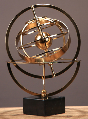 新中式美式家居样板房创意地球仪摆件办公室客厅书房装饰桌面摆设