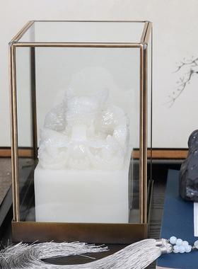 新中式玉玺托盘组合套餐摆件样板房家居客厅书房茶室桌面软装饰品