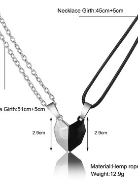 Magnetic attraction Love Pendant couple necklace set磁性项链