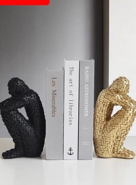 北欧创意简约现代字母书挡书立架书柜美式样板房软装饰品仿真书摆