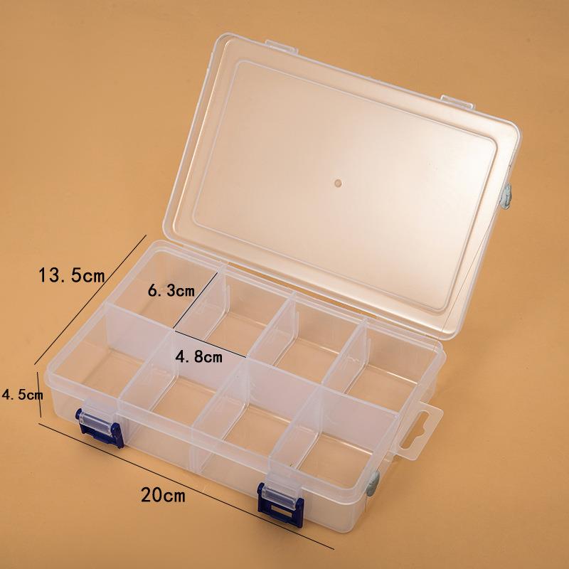 新款直销居家收纳盒10格 15格 24格 36格透明塑料零件盒首饰盒工 - 图1