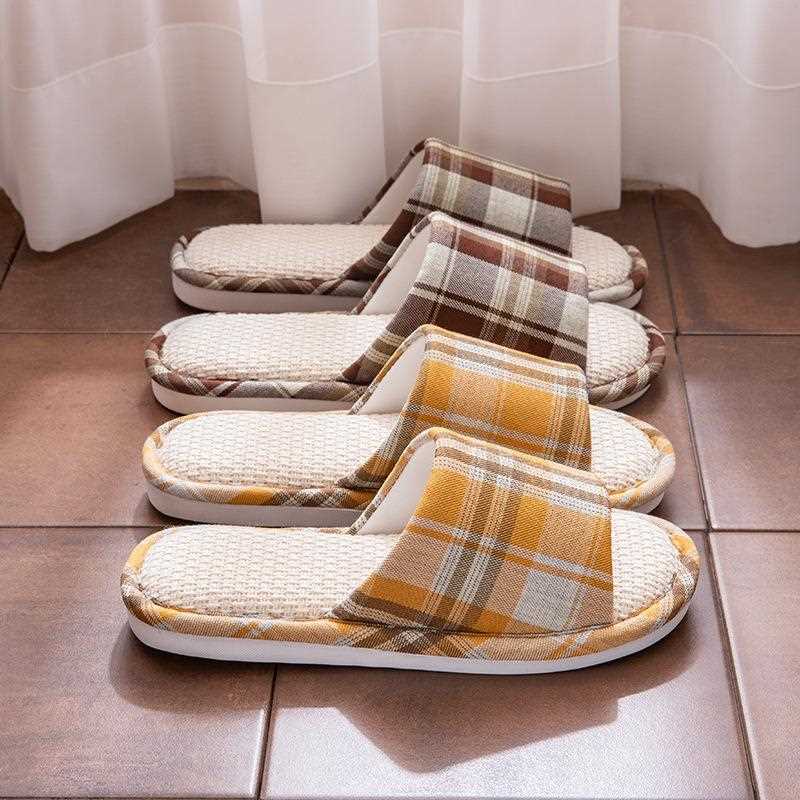 直销新款新款夏季情侣亚麻拖鞋女室内居家用日式防滑四季棉麻凉拖 - 图2