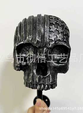 新款直销亚马逊骷髅头帽子支架室内室外装饰壁挂支架安全帽支架树