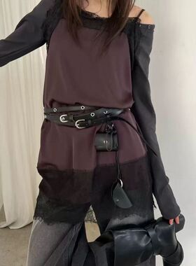 韩国皮质一体式腰包腰带迷你简约2026搭配韩系腰链年春夏新款