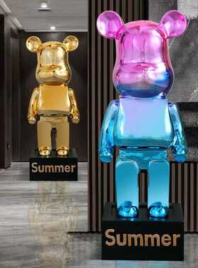新款直销定制电镀卡通暴力熊存钱罐创意轻奢客厅直播间落地大型摆