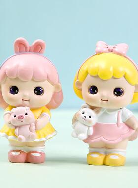 新款直销嘟嘟女孩公主生日烘焙蛋糕摆件甜品台装饰同学礼物儿童房