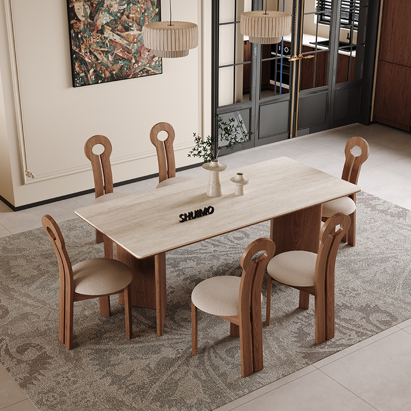 Delifeng Cave Stone Solid Wood Dining Table in Foshan, Guangdong