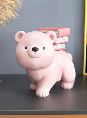 奶风熊摆客厅电视柜酒柜桌面装饰油品书家zls20230居儿童节房件办