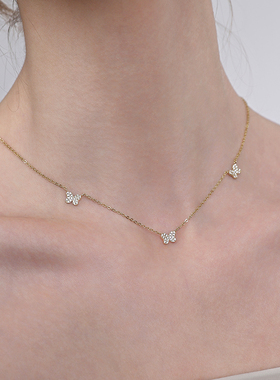 TRK珠宝18K金蝴蝶锁骨链项链轻奢高级感吊坠生日礼物设计师款闺蜜