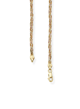 TRK时尚珠宝个性三色编织链S925银项链蛇骨链设计感轻奢简约百搭