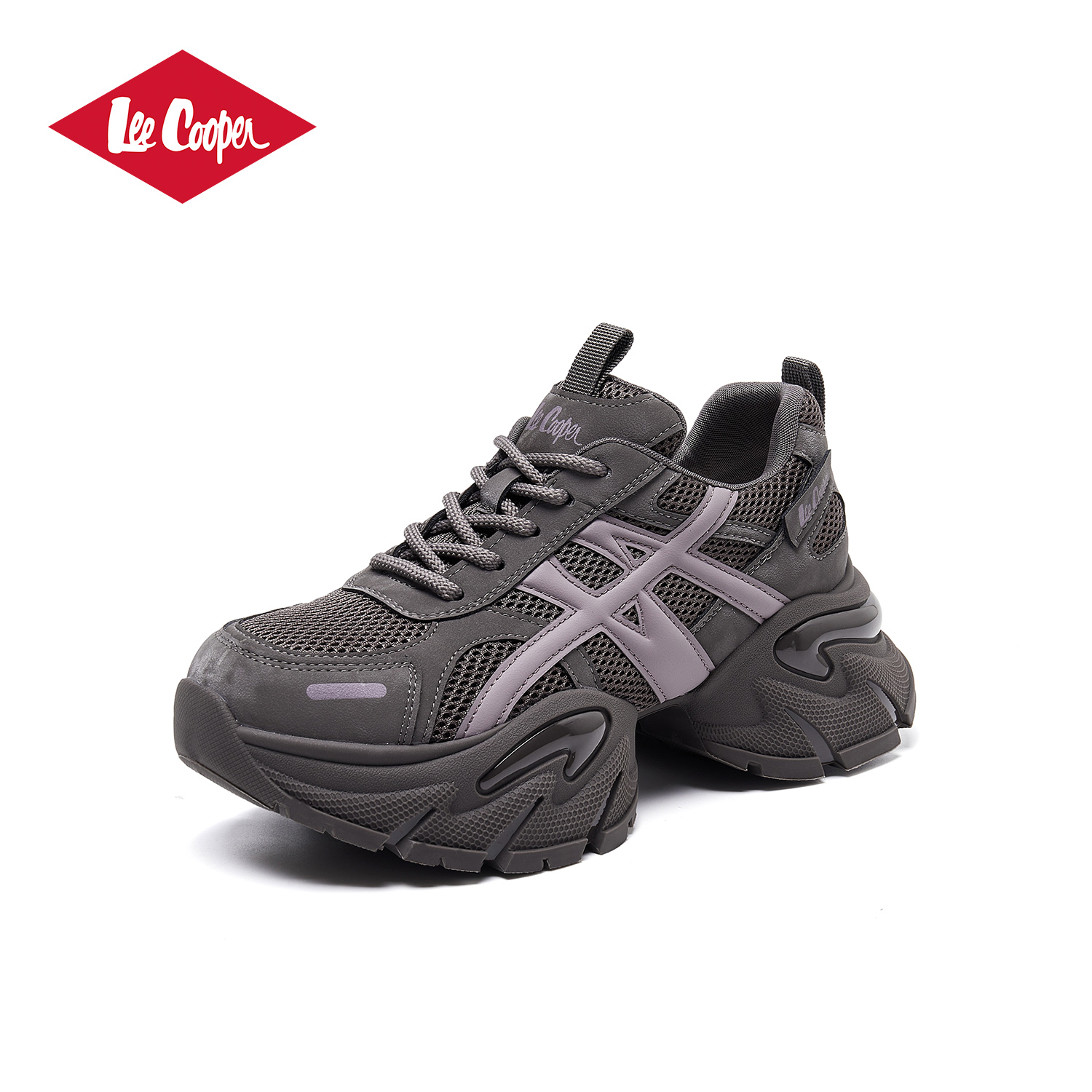 Lee Cooper厚底老爹鞋女款2025新款增高气垫运动鞋复古潮流休闲鞋 - 图0