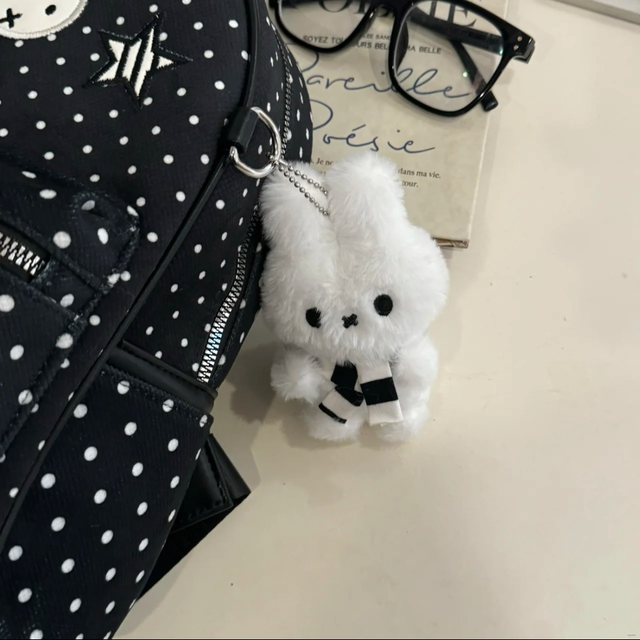 Cartoon cute polka dot Miffy bunny backpack for women