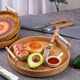 New direct sale Vietnamese rattan tray rattan storage basket double ear bread fruit dessert picnic tray desktop