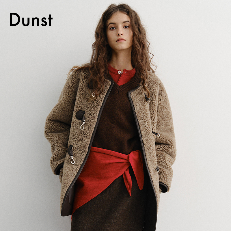 Dunst【白逸帆同款】2025冬季新品毛衣微宽松V领针织衫UDSW5D130 - 图0